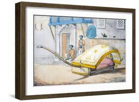 D'Jehalledar, or Canopied Bed Conveyance with Extra-Long Front-Franz Balthazar Solvyns-Framed Giclee Print