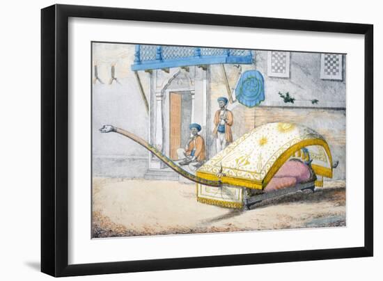 D'Jehalledar, or Canopied Bed Conveyance with Extra-Long Front-Franz Balthazar Solvyns-Framed Giclee Print