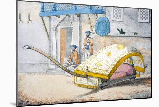 D'Jehalledar, or Canopied Bed Conveyance with Extra-Long Front-Franz Balthazar Solvyns-Mounted Giclee Print