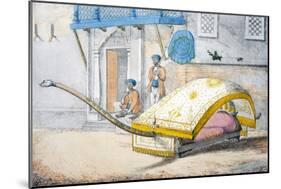 D'Jehalledar, or Canopied Bed Conveyance with Extra-Long Front-Franz Balthazar Solvyns-Mounted Giclee Print