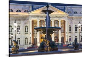D. Maria II National Theatre, Rossio Square, Lisbon, Portugal-Peter Adams-Stretched Canvas
