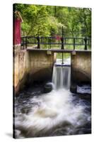 D & R Canal Lock, New Jersey-George Oze-Stretched Canvas