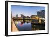 DŸsseldorf, North Rhine-Westphalia, Germany, Media Harbour Office Building at Dusk-Bernd Wittelsbach-Framed Photographic Print