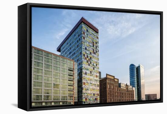 DŸsseldorf, North Rhine-Westphalia, Germany, Office Building in the Media Harbour-Bernd Wittelsbach-Framed Stretched Canvas