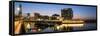 DŸsseldorf, North Rhine-Westphalia, Panorama of the Media Harbour with Hyatt Hotel-Bernd Wittelsbach-Framed Stretched Canvas