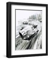 D-Type Jaguar at the 1954 Le Mans-Graham Coton-Framed Giclee Print