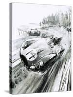 D-Type Jaguar at the 1954 Le Mans-Graham Coton-Stretched Canvas