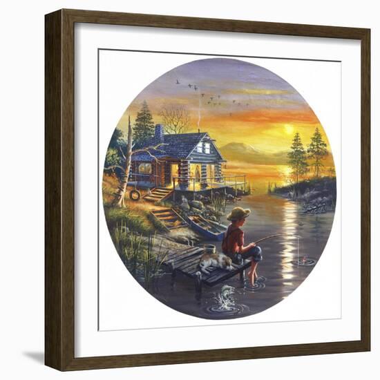 D35 Boy Fishing-D. Rusty Rust-Framed Giclee Print