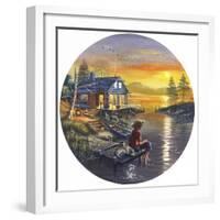 D35 Boy Fishing-D. Rusty Rust-Framed Giclee Print