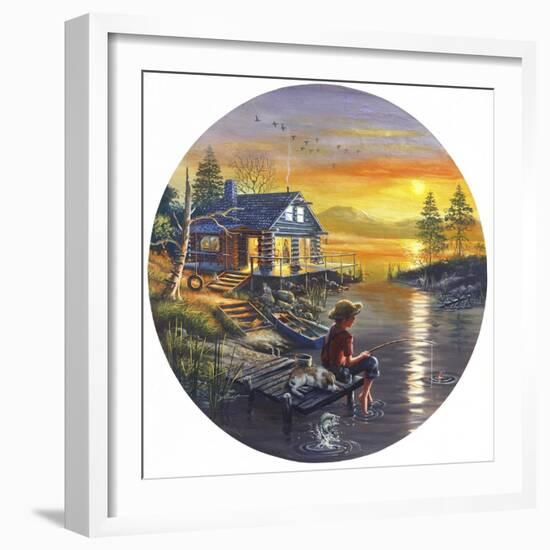 D35 Boy Fishing-D. Rusty Rust-Framed Giclee Print