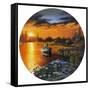 D46C Man Bay Fishing-D. Rusty Rust-Framed Stretched Canvas