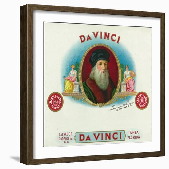 Da Vinci Brand Cigar Box Label, Leonardo da Vinci-Lantern Press-Framed Art Print