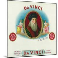 Da Vinci Brand Cigar Box Label, Leonardo da Vinci-Lantern Press-Mounted Art Print