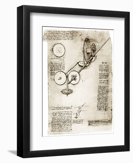 Da Vinci's Notebook-Library of Congress-Framed Premium Photographic Print