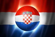 Soccer Football Ball with Croatia Flag-daboost-Art Print