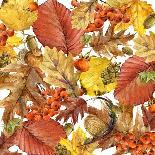 Autumn Watercolor Background Colorful Leaves. W-Dabrynina Alena-Art Print