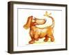 Dachshund and Butterfly-Nate Owens-Framed Giclee Print