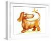 Dachshund and Butterfly-Nate Owens-Framed Giclee Print