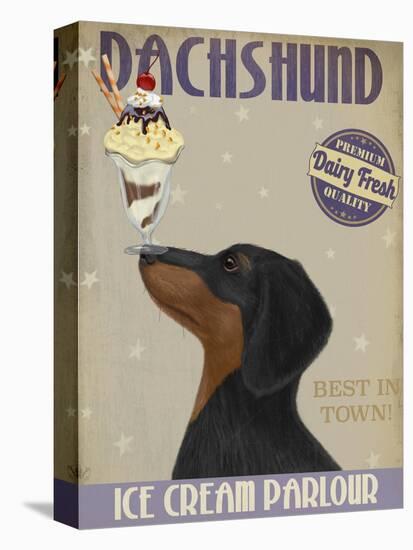 Dachshund, Black and Tan, Ice Cream-Fab Funky-Stretched Canvas