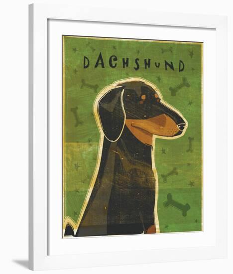 Dachshund (black and tan)-John W^ Golden-Framed Art Print