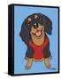 Dachshund Black Tan-Tomoyo Pitcher-Framed Stretched Canvas