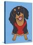 Dachshund Black Tan-Tomoyo Pitcher-Stretched Canvas