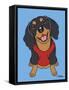 Dachshund Black Tan-Tomoyo Pitcher-Framed Stretched Canvas