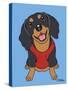 Dachshund Black Tan-Tomoyo Pitcher-Stretched Canvas