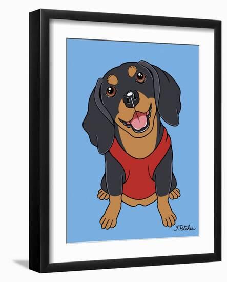 Dachshund Black Tan-Tomoyo Pitcher-Framed Giclee Print