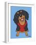 Dachshund Black Tan-Tomoyo Pitcher-Framed Giclee Print