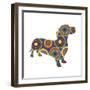 Dachshund Circles-Ron Magnes-Framed Giclee Print