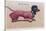 Dachshund Dressed as a Woman-null-Stretched Canvas