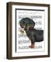 Dachshund Flower Glasses-Fab Funky-Framed Art Print