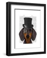 Dachshund, Formal Hound and Hat-Fab Funky-Framed Art Print