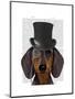 Dachshund, Formal Hound and Hat-Fab Funky-Mounted Art Print