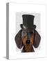 Dachshund, Formal Hound and Hat-Fab Funky-Stretched Canvas