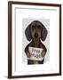 Dachshund Free Hugs-Fab Funky-Framed Art Print