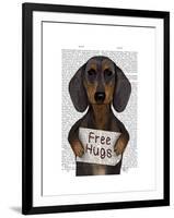 Dachshund Free Hugs-Fab Funky-Framed Art Print