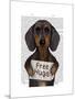 Dachshund Free Hugs-Fab Funky-Mounted Art Print