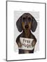 Dachshund Free Hugs-Fab Funky-Mounted Art Print