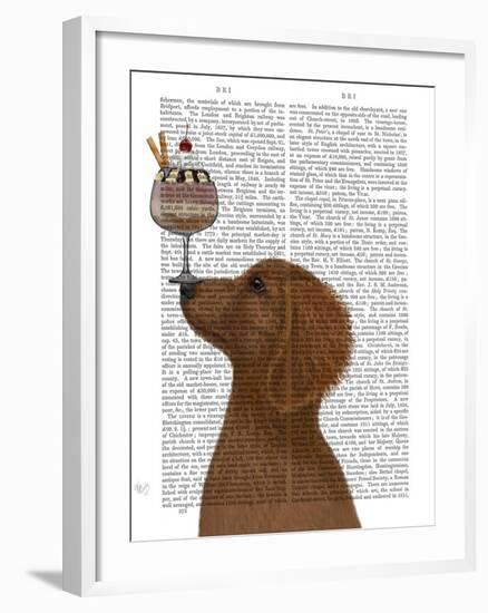 Dachshund, Gold, Ice Cream-Fab Funky-Framed Art Print