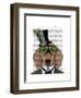 Dachshund Green Goggles Top Hat-Fab Funky-Framed Art Print