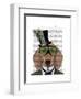 Dachshund Green Goggles Top Hat-Fab Funky-Framed Art Print