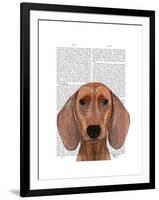 Dachshund Illustration Plain-Fab Funky-Framed Art Print