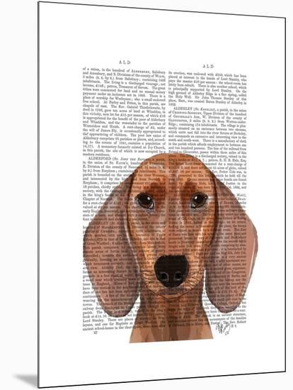 Dachshund Illustration Plain-Fab Funky-Mounted Art Print