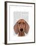 Dachshund Illustration Plain-Fab Funky-Framed Art Print