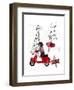 Dachshund In Paris-Fab Funky-Framed Art Print