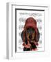 Dachshund in Pink Hat and Scarf-Fab Funky-Framed Art Print