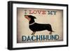 Dachshund Longboards - Love v1-Ryan Fowler-Framed Art Print