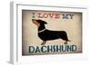 Dachshund Longboards - Love v1-Ryan Fowler-Framed Art Print